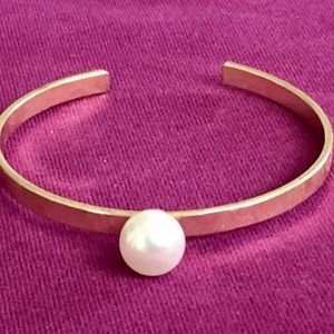 Dara Ettinger Gold Plated Pearl bangle Bracelet